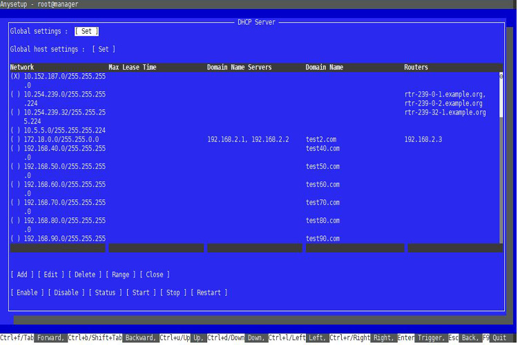 Dhcp server settings