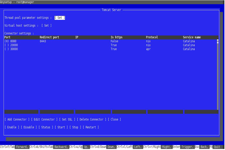 Tomcat server settings